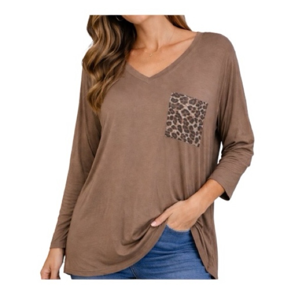 NWOT Zenana Size 3X Long Sleeve V-Neck Top